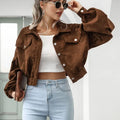 Franka | Korte Corduroy Jas met Knopen en Kraag