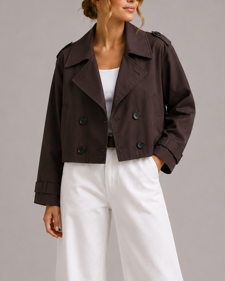 Lenneke | Korte Dubbelgeknoopte Trenchcoat