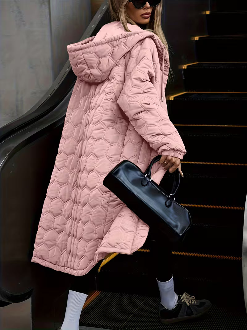Feline | Longline Gequiltte Hooded Coat