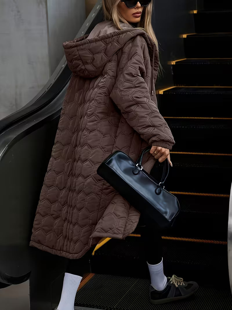 Feline | Longline Gequiltte Hooded Coat