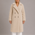 Berdien | Longline Teddy Fleece Jas met Dubbele Knopen