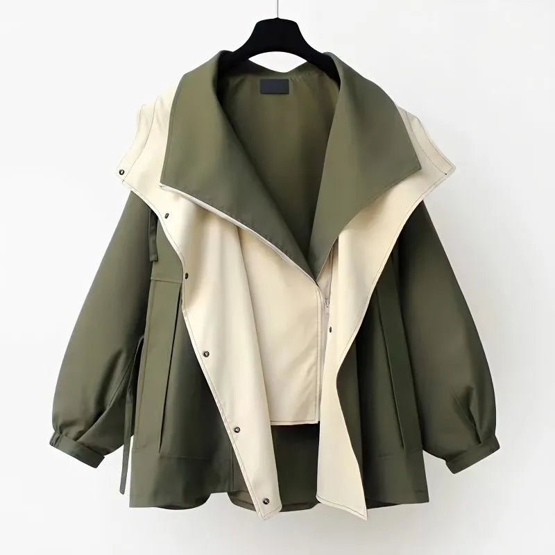 Willemijn | Oversized Windbreaker Regenjas met Contrast Kraag