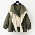 Willemijn | Oversized Windbreaker Regenjas met Contrast Kraag